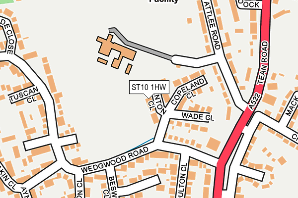 ST10 1HW map - OS OpenMap – Local (Ordnance Survey)