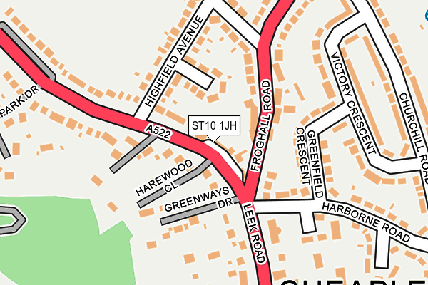 ST10 1JH map - OS OpenMap – Local (Ordnance Survey)