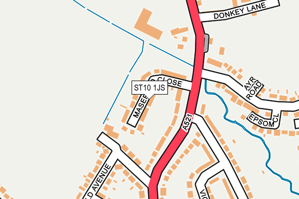 ST10 1JS map - OS OpenMap – Local (Ordnance Survey)