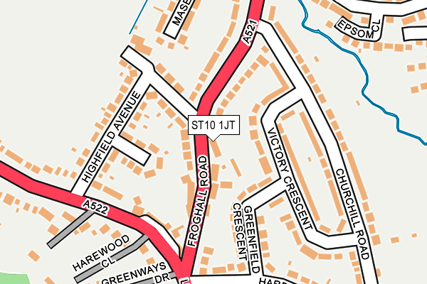 ST10 1JT map - OS OpenMap – Local (Ordnance Survey)