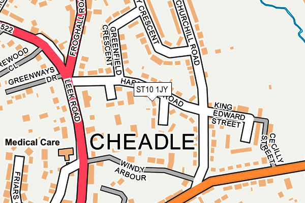 ST10 1JY map - OS OpenMap – Local (Ordnance Survey)