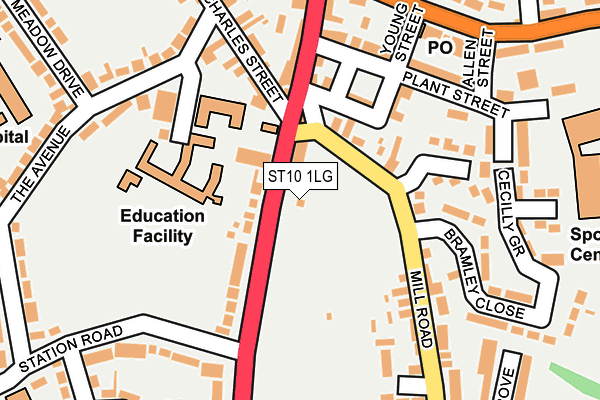 ST10 1LG map - OS OpenMap – Local (Ordnance Survey)