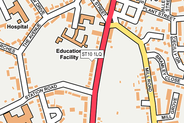ST10 1LQ map - OS OpenMap – Local (Ordnance Survey)