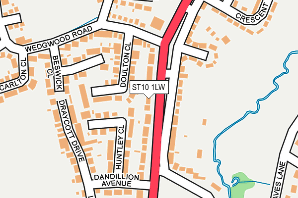 ST10 1LW map - OS OpenMap – Local (Ordnance Survey)