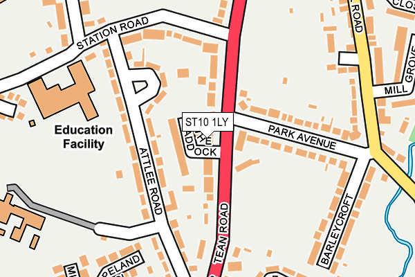 ST10 1LY map - OS OpenMap – Local (Ordnance Survey)