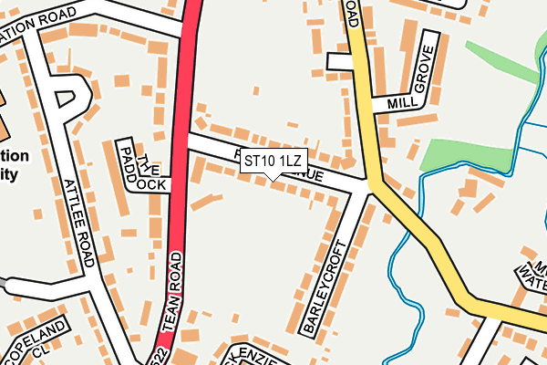 ST10 1LZ map - OS OpenMap – Local (Ordnance Survey)