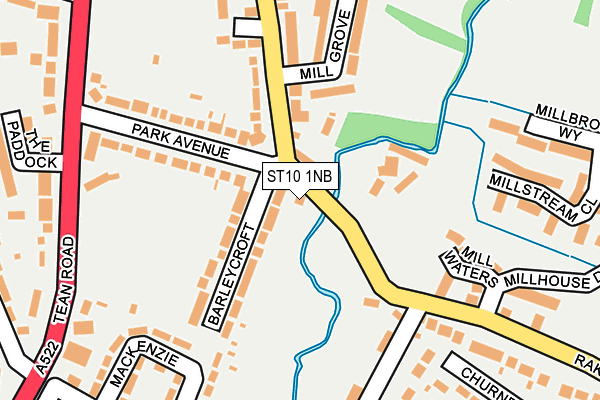 ST10 1NB map - OS OpenMap – Local (Ordnance Survey)