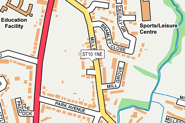 ST10 1NE map - OS OpenMap – Local (Ordnance Survey)