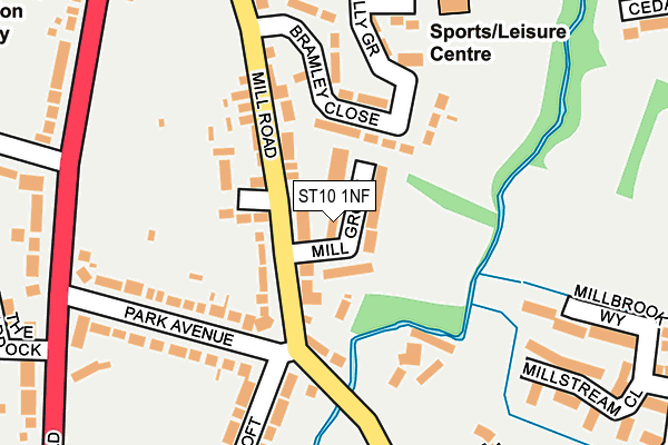 ST10 1NF map - OS OpenMap – Local (Ordnance Survey)