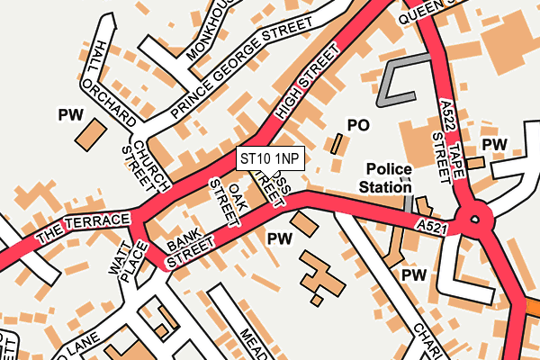 ST10 1NP map - OS OpenMap – Local (Ordnance Survey)