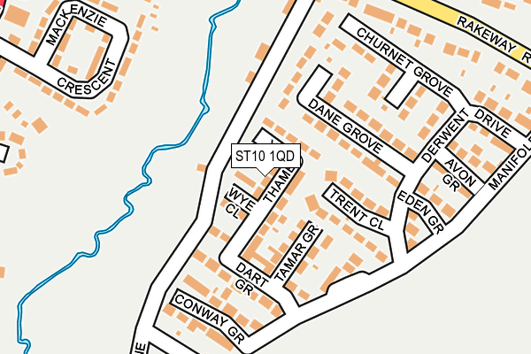 ST10 1QD map - OS OpenMap – Local (Ordnance Survey)