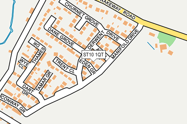 ST10 1QT map - OS OpenMap – Local (Ordnance Survey)