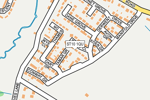 ST10 1QU map - OS OpenMap – Local (Ordnance Survey)