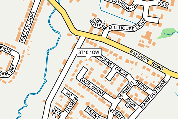 ST10 1QW map - OS OpenMap – Local (Ordnance Survey)