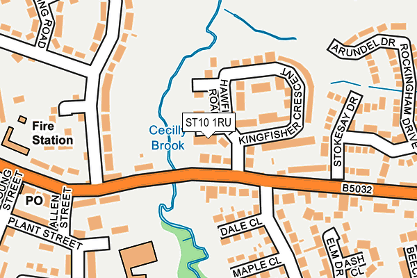 ST10 1RU map - OS OpenMap – Local (Ordnance Survey)