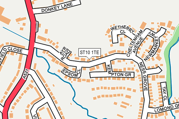 ST10 1TE map - OS OpenMap – Local (Ordnance Survey)