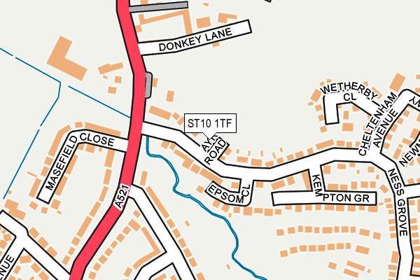 ST10 1TF map - OS OpenMap – Local (Ordnance Survey)