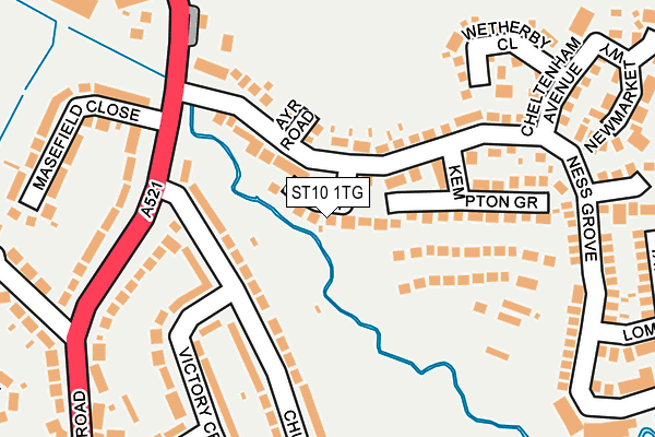 ST10 1TG map - OS OpenMap – Local (Ordnance Survey)