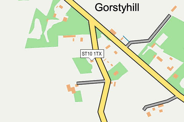 ST10 1TX map - OS OpenMap – Local (Ordnance Survey)