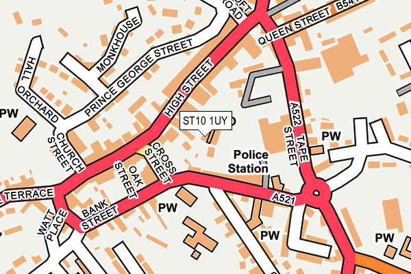 ST10 1UY map - OS OpenMap – Local (Ordnance Survey)