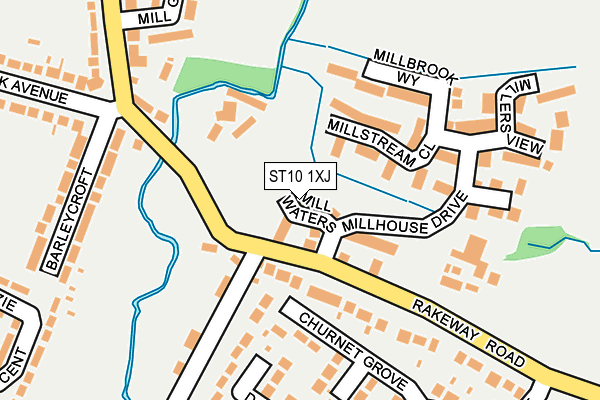 ST10 1XJ map - OS OpenMap – Local (Ordnance Survey)