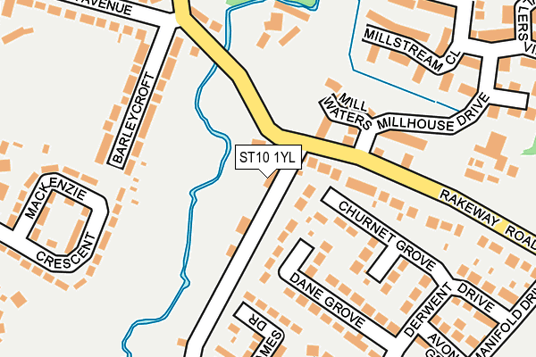 ST10 1YL map - OS OpenMap – Local (Ordnance Survey)