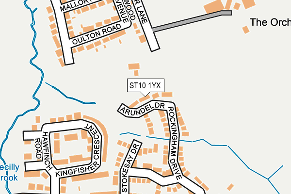 ST10 1YX map - OS OpenMap – Local (Ordnance Survey)