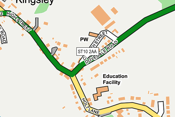 ST10 2AA map - OS OpenMap – Local (Ordnance Survey)