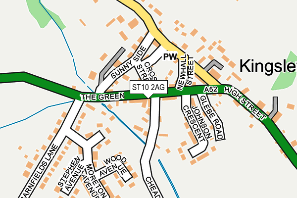 ST10 2AG map - OS OpenMap – Local (Ordnance Survey)