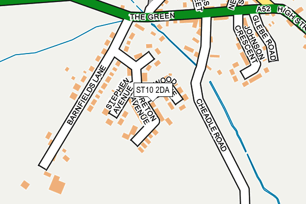 ST10 2DA map - OS OpenMap – Local (Ordnance Survey)