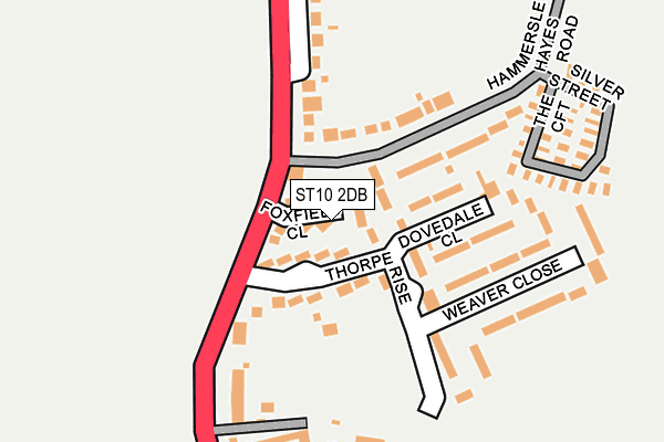 ST10 2DB map - OS OpenMap – Local (Ordnance Survey)