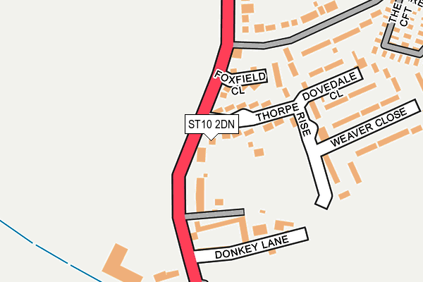 ST10 2DN map - OS OpenMap – Local (Ordnance Survey)