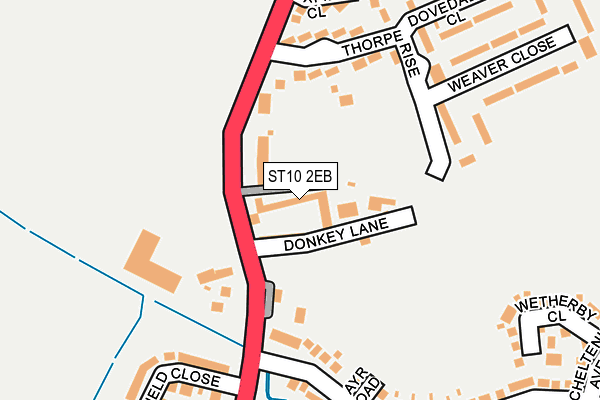 ST10 2EB map - OS OpenMap – Local (Ordnance Survey)
