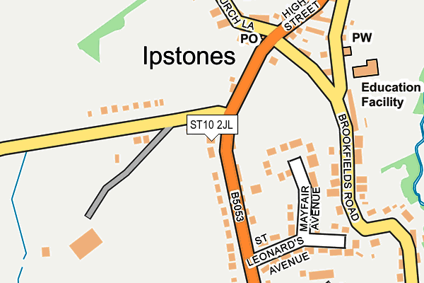 ST10 2JL map - OS OpenMap – Local (Ordnance Survey)