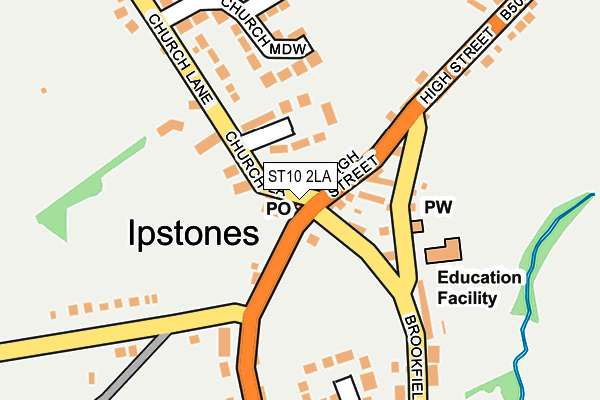 ST10 2LA map - OS OpenMap – Local (Ordnance Survey)
