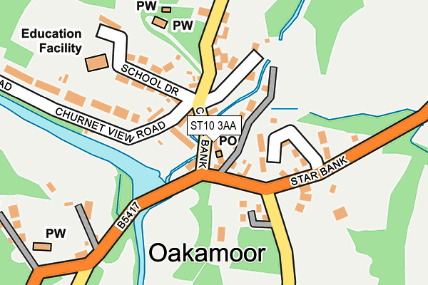 ST10 3AA map - OS OpenMap – Local (Ordnance Survey)