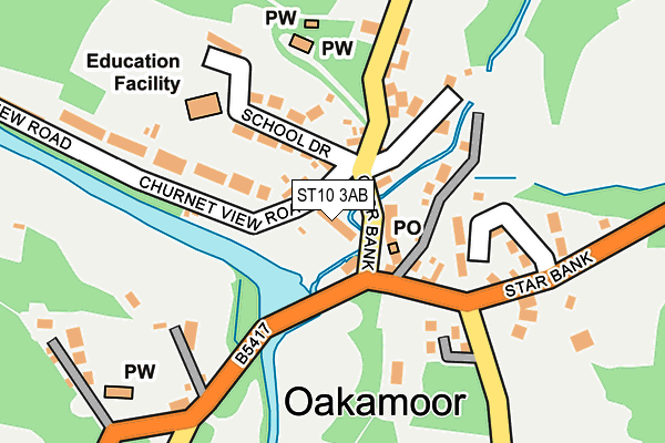 ST10 3AB map - OS OpenMap – Local (Ordnance Survey)