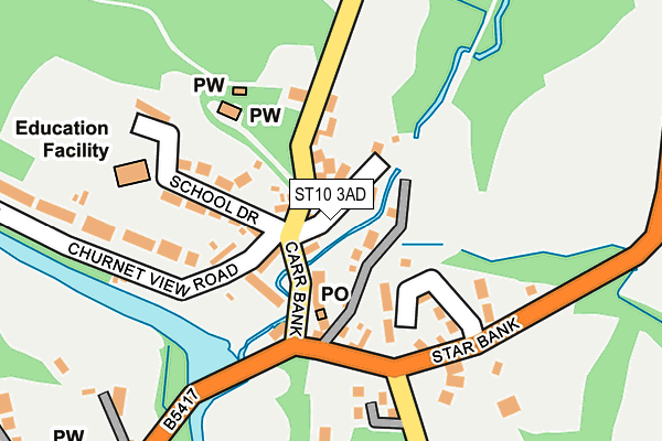 ST10 3AD map - OS OpenMap – Local (Ordnance Survey)