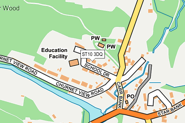 ST10 3DQ map - OS OpenMap – Local (Ordnance Survey)