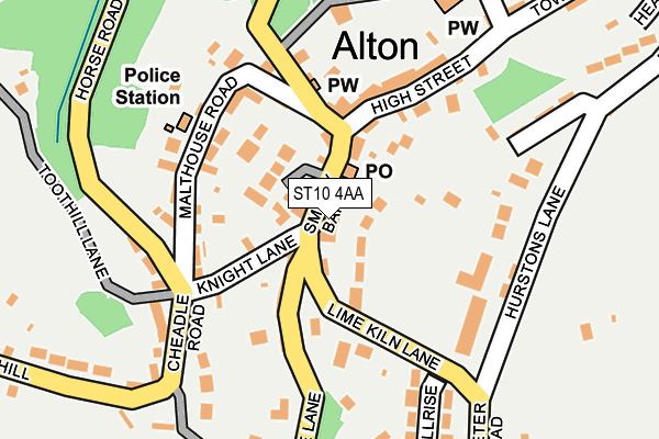 ST10 4AA map - OS OpenMap – Local (Ordnance Survey)