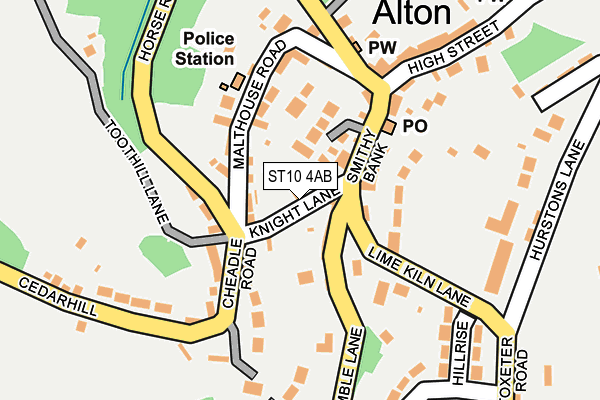 ST10 4AB map - OS OpenMap – Local (Ordnance Survey)