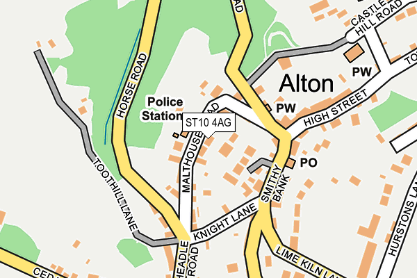 ST10 4AG map - OS OpenMap – Local (Ordnance Survey)