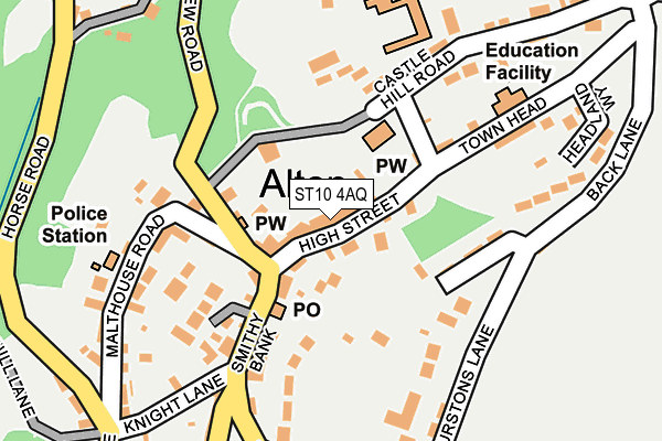 ST10 4AQ map - OS OpenMap – Local (Ordnance Survey)