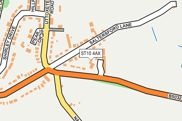 ST10 4AX map - OS OpenMap – Local (Ordnance Survey)