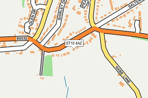 ST10 4AZ map - OS OpenMap – Local (Ordnance Survey)