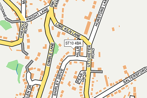 ST10 4BA map - OS OpenMap – Local (Ordnance Survey)