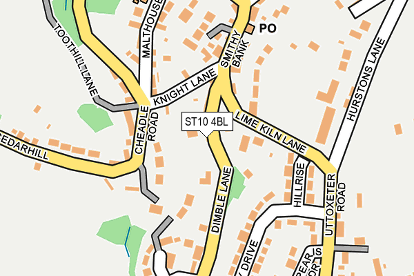 ST10 4BL map - OS OpenMap – Local (Ordnance Survey)