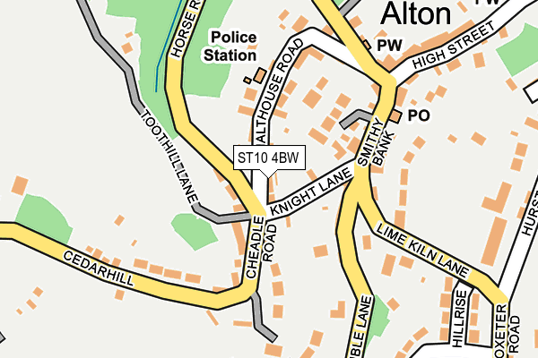 ST10 4BW map - OS OpenMap – Local (Ordnance Survey)