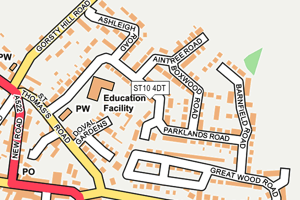ST10 4DT map - OS OpenMap – Local (Ordnance Survey)