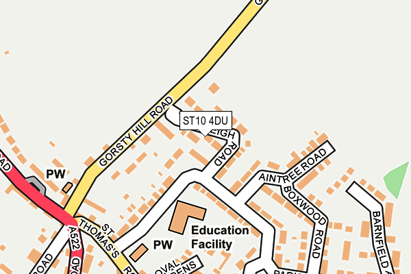 ST10 4DU map - OS OpenMap – Local (Ordnance Survey)